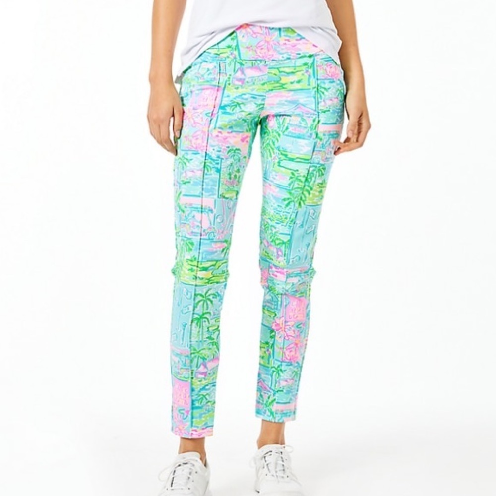 Lilly Pulitzer Luxletic Corso Pant Honda Classic Golf Print Size 2